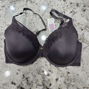 Natori Elegant Lace Trim Gray Bra